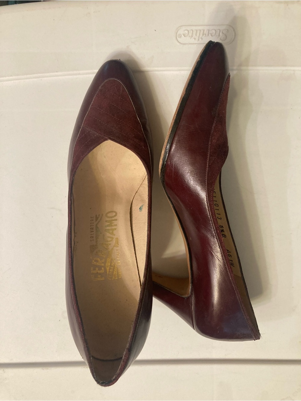 Salvatore Ferragamo Deep Burgundy Leather Pointed Pumps